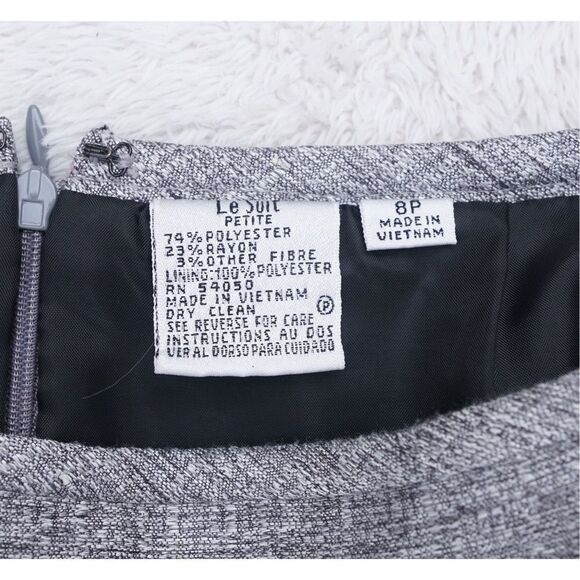 Vintage 90s Le Suit Silver Grey Midrise Pencil Skirt - Picture 6 of 6